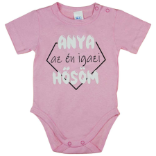  Rövid ujjú baba body &quot;Anya az én igazi hősöm&quot; felirattal kombidressz, body