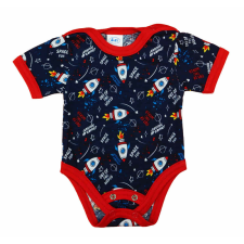 Rövid ujjú dupla patentos baba body kombidressz, body