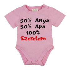 Rövid ujjú feliratos baba body kombidressz, body