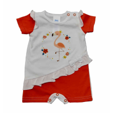  Rövid ujjú kislány baba napozó Flamingó mintával rugdalózó