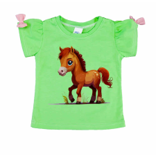  Rövid ujjú lány póló Lovas mintával babapóló, ing