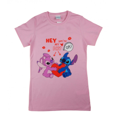  Rövid ujjú lányka póló Stitch mintával