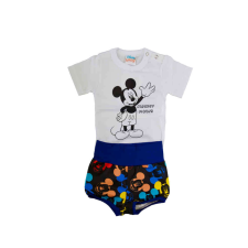 Rövidnadrágos kisfiú babaruha szett Mickey egér mintával - 56-os méret gyerek ruha szett