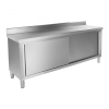 ROYAL CATERING Inox ipari konyhaszekrény 200x60x96 cm nagykonyhai rozsdamentes bútor peremmel 160 kg teherbírású