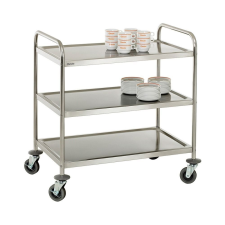 ROYAL CATERING Rozsdamentes tálalókocsi saválló acélból 3 polccal 120 kg teherbírás 57x94x97 cm bútor