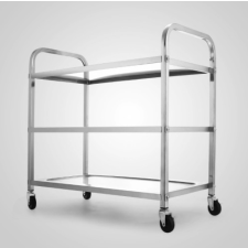 ROYAL CATERING Rozsdamentes tálalókocsi zsúrkocsi saválló acélból 3 polccal 43x90x90 cm bútor
