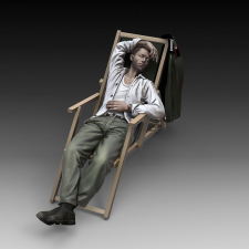  Royal Model German soldier who sleeps-WWII 1:35 (RM852) makett