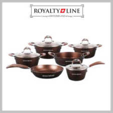  Royalty Line 10 darabos edénykészlet, üvegfedővel, márvány bevonat RL-5010BRW edény