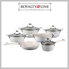 Royalty Line 10 darabos edénykészlet, üvegfedővel, márvány bevonat RL-5010CRM edény