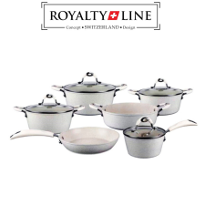 Royalty Line 10 darabos edénykészlet, üvegfedővel, márvány bevonat RL-5010CRM edény
