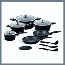  Royalty Line - 15 részes márvány bevonatú edénykészlet, fekete RL15 edény