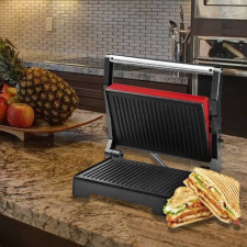 Royalty Line elektromos grill-, és panini sütő 1000W teljesítmény, piros grillsütő