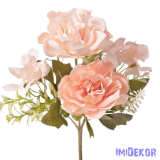 Rózsa-Hortenzia 5 ágú selyem csokor 30cm - Púder rózsaszín dekorációs kellék