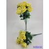  Rózsa nyílott 10v selyem csokor 42 cm - Krém