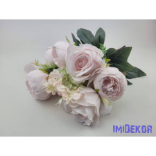  Rózsa-peónia 9 ágú selyemvirág csokor 47cm - Rózsaszín dekorációs kellék
