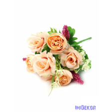  Rózsa ranunculus vegyes selyem csokor 32 cm - Barack dekoráció