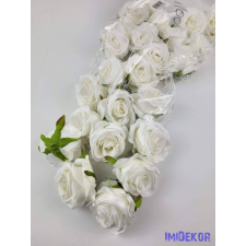  Rózsa selyemvirág fej 6 cm - Fehér dekoráció