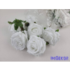  Rózsa selyemvirág fej 7 cm - Fehér