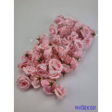 Rózsa selyemvirág fej kb 4-5cm - Rózsaszín dekorációs kellék