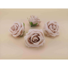  Rózsa szép nyílott selyemvirág fej rózsafej 7 cm - Bézs dekoráció