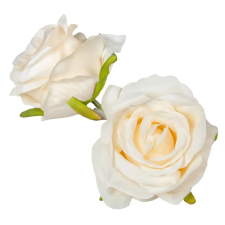  Rózsa virágfej 6cm ivory 6 darabos csomagban rendelhető (dabar ár!) dekorációs kellék