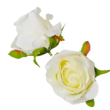  Rózsa virágfej 7cm krém 4 darabos csomagban rendelhető (darab ár!) dekorációs kellék