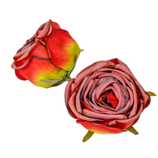  Rózsa virágfej D7cm narancs-barna R9 24db/csom dekorációs kellék