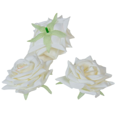  Rózsa virágfej D8cm fehér 20 12db/csom dekorációs kellék