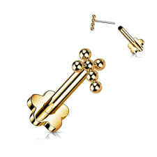  Rózsaarany Színű Kereszt És Virág Alakú Titánium Egyenesszárú Labret Piercing egyéb ékszer