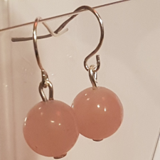  Rózsakvarc fülbevaló, 0,8  cm-es fülbevaló