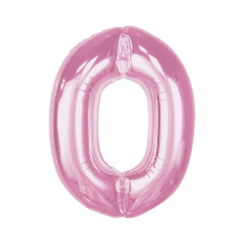 Rózsaszín 0-ás Light Pink szám fólia lufi 92 cm party kellék