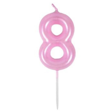  Rózsaszín 1-es Születésnapi Gyertya - 11 cm party kellék