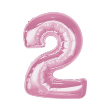 Rózsaszín 2-es Light Pink szám fólia lufi 92 cm party kellék