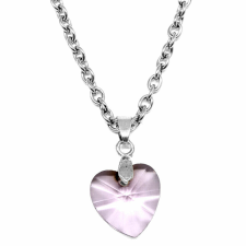  Rózsaszín kristály szív gyerek nyaklánc medállal nyaklánc
