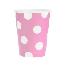  Rózsaszín Pink Polka Dots papír pohár 6 db-os 270 ml party kellék