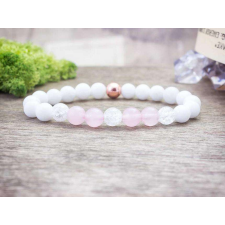  Rózsaszín rozé vegyes ásvány karkötő karkötő