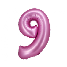 Rózsaszín Satin Pink 9-es szám fólia lufi 76 cm party kellék