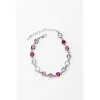  Rózsaszín Swarovski® Köves Nikkelmentes Fémből Készült Női Karkötő