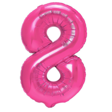 Rózsaszín szám fólia lufi 8 party kellék