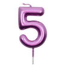 Rózsaszín színű számgyertya – 5 party kellék
