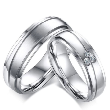  Rozsdamentes acél férfi karikagyűrű geometrikus mintával, 10-es méret gyűrű