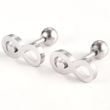 Rozsdamentes acél végtelen és szív fülbevaló, 5x11x2 mm fülbevaló