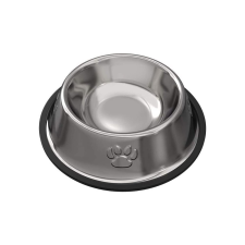  Rozsdamentes fém kutyatál gumitalppal 18-34cm - S kutyatál