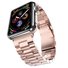 Rozsdamentes vastag acél szíj Apple Watch 42/ 44/ 45/ 49 mm fém óraszíj rose gold színű Alphajack okosóra kellék
