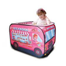 RPP Játszósátor gyerekeknek, fagylaltoskocsi mintával, textil hordozóval, 112x70x75 cm, pink játszósátor, alagút