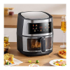 RPP Kimiyo air fryer, olaj nélküli forrólevegős sütő betekintőablakkal, 8 literes, 2400W, fekete
