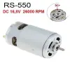  RS-550 egyenáramú csere motor, DC 16,8V, 26000 fordulat, 60W, hajtó fogaskerék nélkül, Li-ion akkumulátoros gépekhez