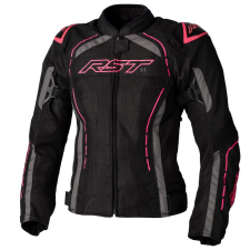RST Női S1 Mesh CE Textil Dzseki - Fekete/Neon Rózsaszín Méret XXL motoros kabát