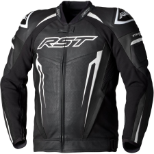 RST tractech evo 5 férfi bőrdzseki - fekete/fehér/fekete motoros kabát
