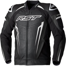 Rst tractech evo 5 férfi bőrdzseki - fekete/fehér/fekete motoros kabát
